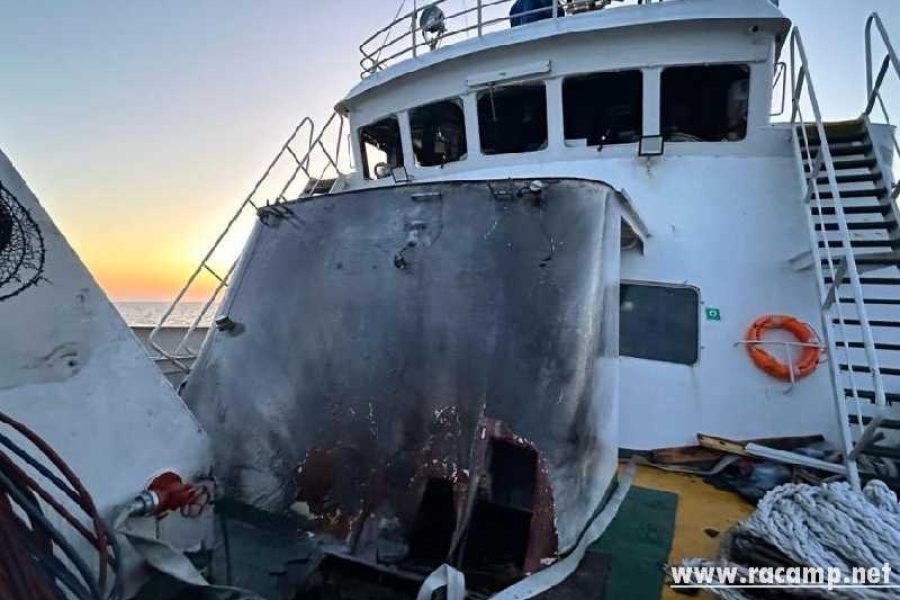 BROKEN BRIDGE AND FIRE FROM DRONES